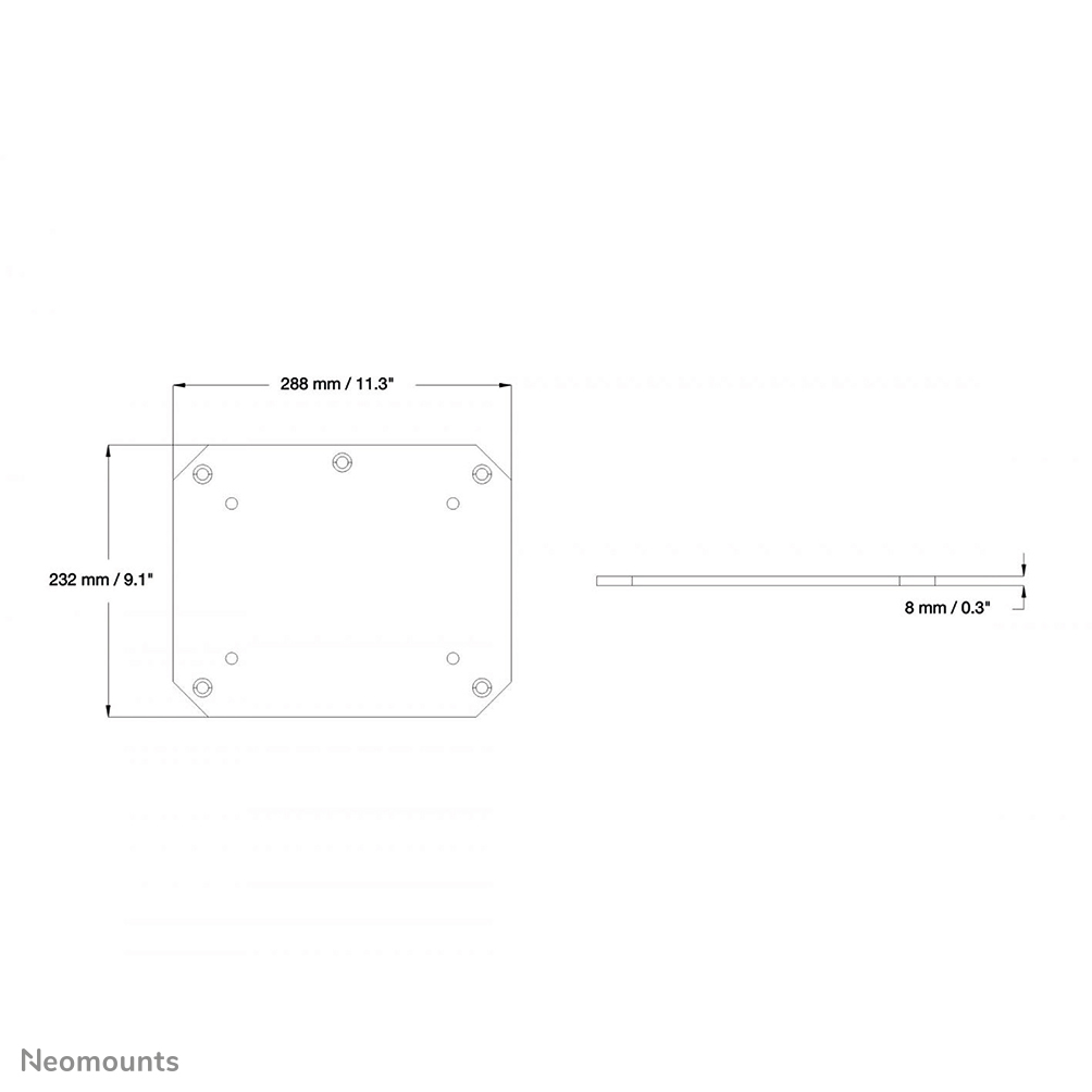 Neomounts PLASMA-M2SFPLATE Floor plate - bolt-down